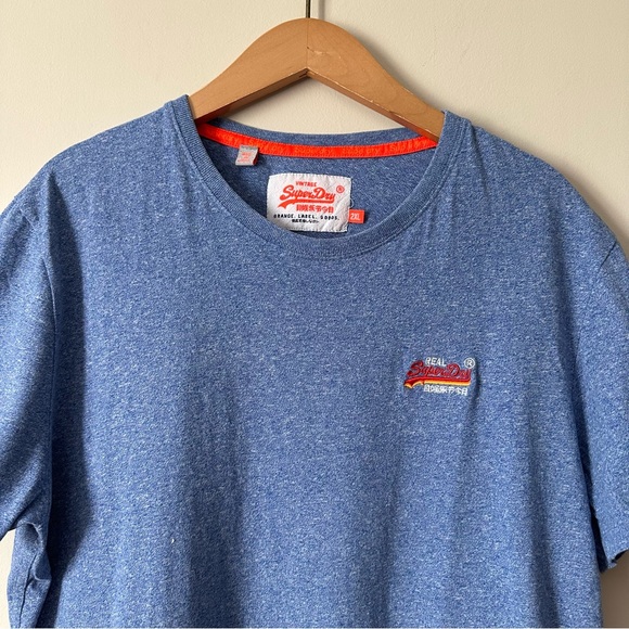 Vintage SuperDry Men’s Orange Label Blue Tee 2XL - Picture 3 of 9